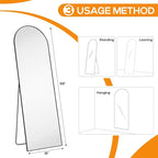 Arched Mirror Full Length, Upgraded 16"x59" Body Wall Mirrors - Image 2
