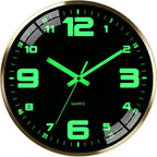 12-inch wall clock, powered by AA batteries, silent operation, large font by Unknown
