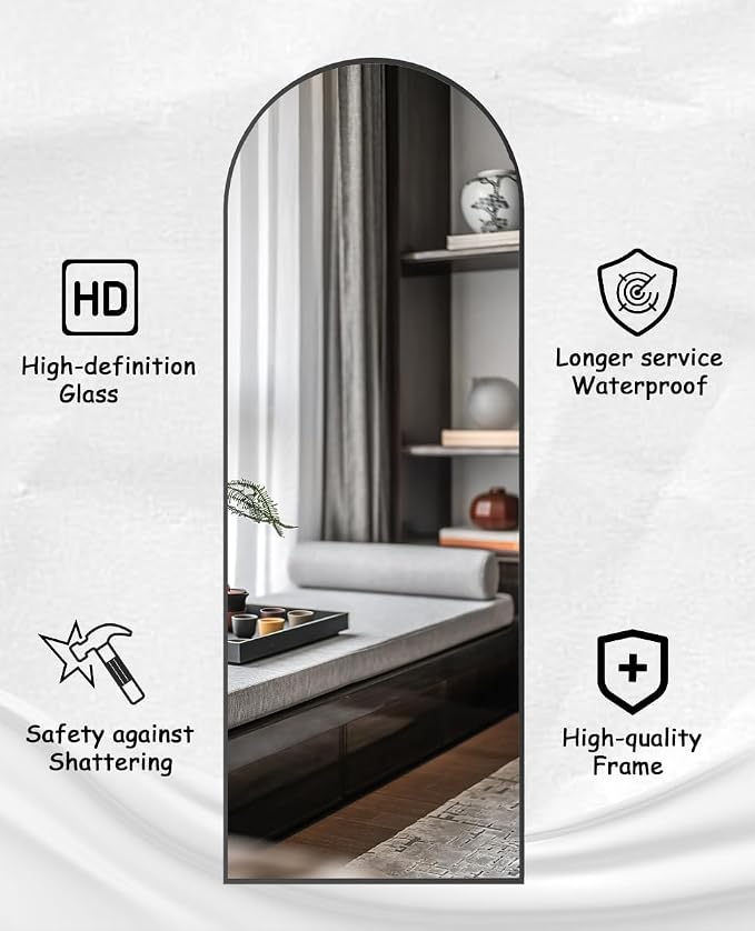 Rowjut Floor Mirror Arched Full Length Mirrors, Mirror Full Length Standing - Image 7