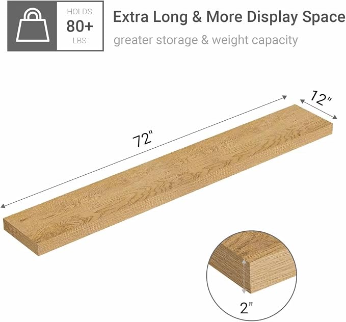 Vivelove 12" Deep Floating Shelves - Image 3