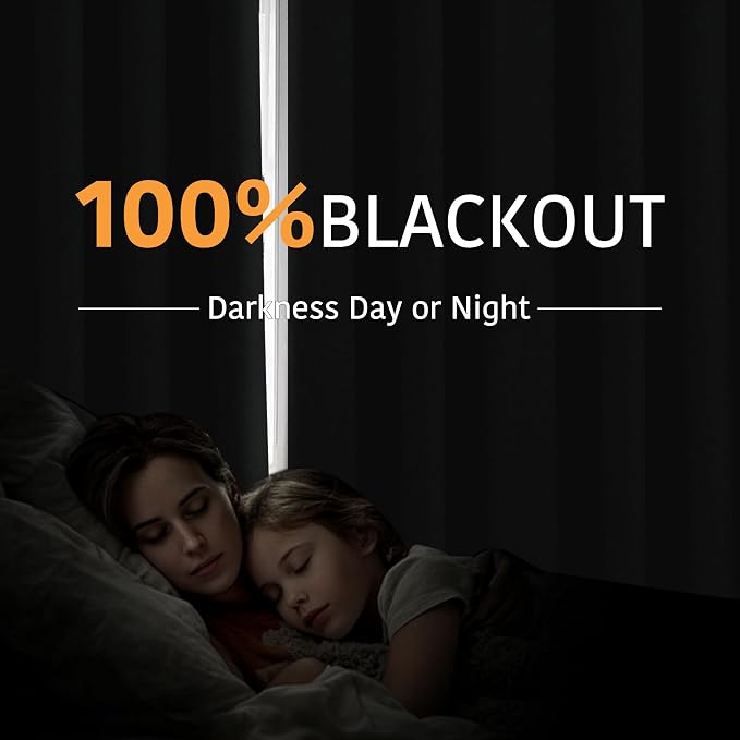 RYB HOME White 100% Blackout Curtains - Image 3