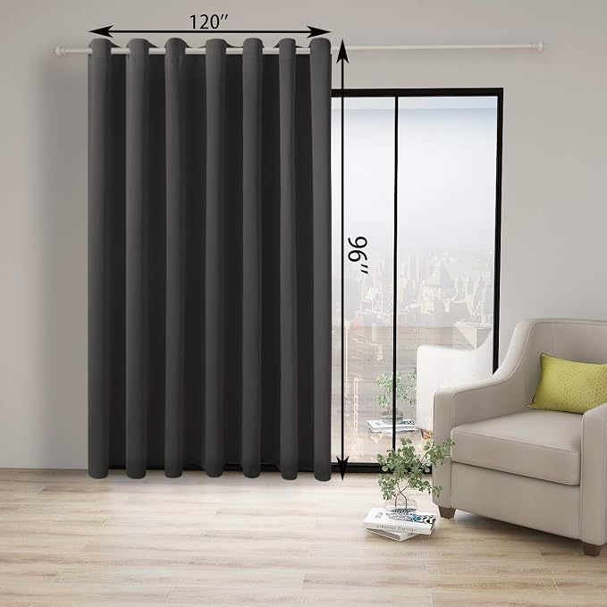 BONZER Extra Wide Room Divider Curtain Total Privacy Wall Grommet Top Thermal - Image 4