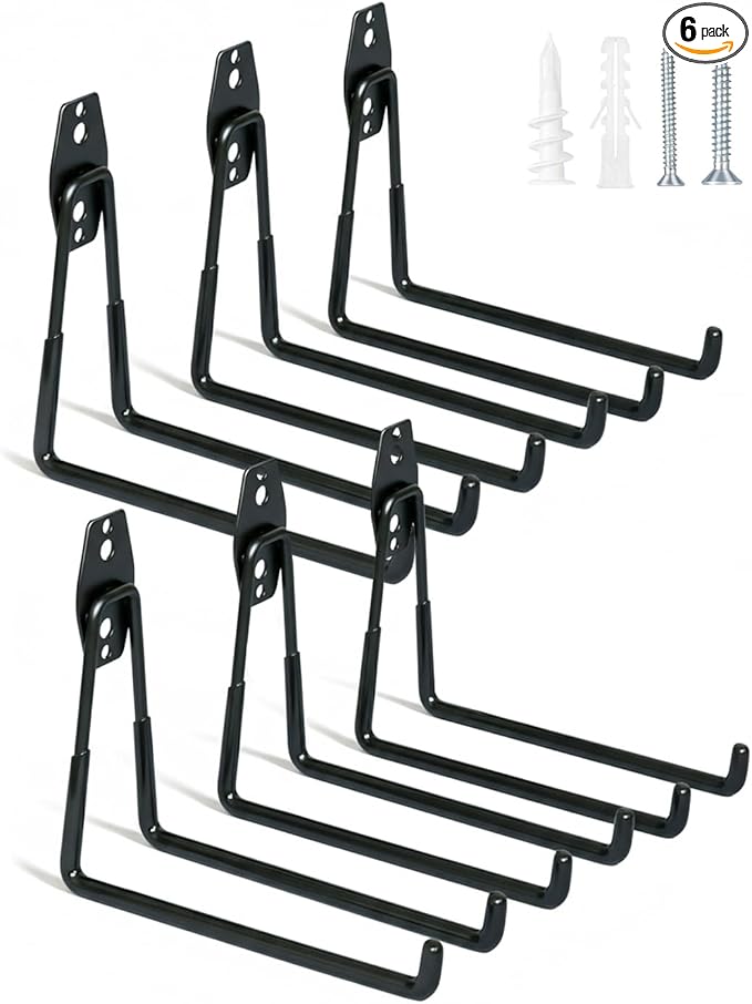 WMK 7.3'' Heavy Duty Garage Hooks, 6 Pack Wall Mount Garage Storage Hooks by WMK