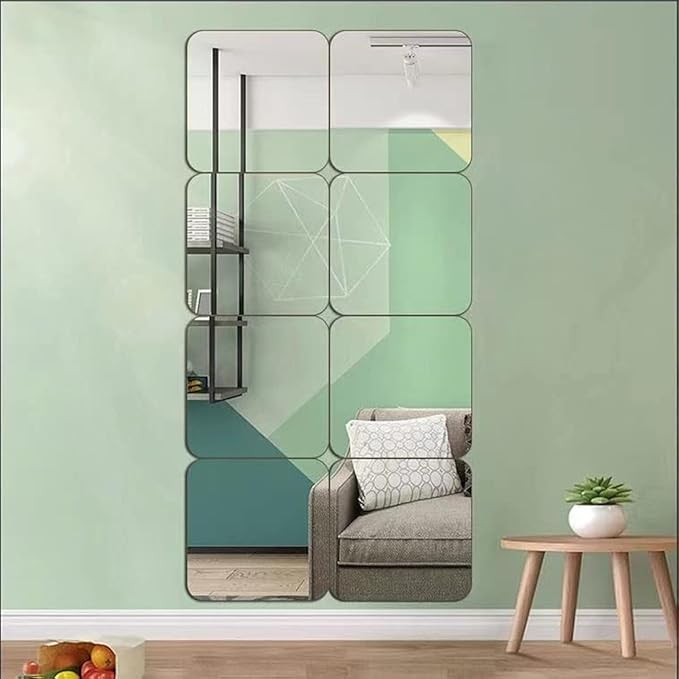 JEOYOO Full Length Wall Mirror Tiles, Frameless Full Body Mirror Tiles by JEOYOO