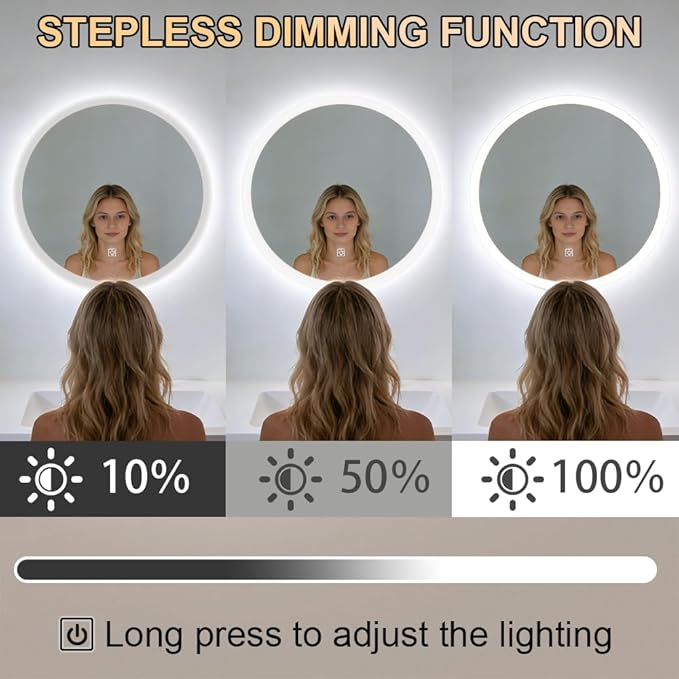 20 Inch Round LED Bathroom Mirror - Image 3