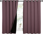 NICETOWN Dry Rose 100% Blackout Lined Curtains, 2 Thick Layers Completely - Image 2
