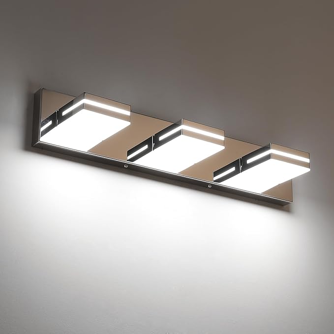 SineRise LED Modern Bathroom Vanity Light Fixtures, Chrome Modern Acrylic - Image 2