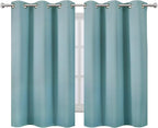LEMOMO Stone Blue Blackout Curtains/38 x 54 Inch/Set of Two Panels Grommet - Image 2
