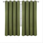 LEMOMO Blackout Curtains 66 x 72 Inch Long Olive Green Curtains Set of 2 Panels - Image 2