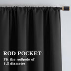 IGEMAEVE Blackout Curtains 90 Inch Length 2 Panels Set, Rod Pocket Energy - Image 2