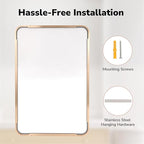 USHOWER Gold Bathroom Mirrors 24"x36" 2 Pack, Brushed Gold Rectangle Mirrors - Image 6