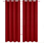 LEMOMO Blackout Curtains 52 x 120 Inch Long Red Curtains Set of 2 Panels Room - Image 2