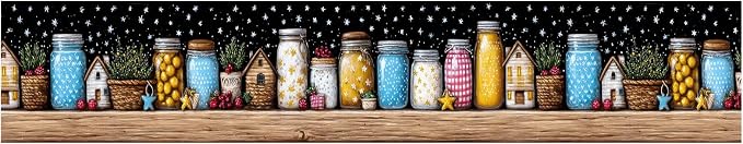 Mason Jar Wallpaper Border 196x4 Inch Removable Wall Border Peel and Stick - Image 2