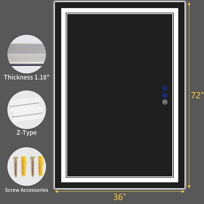 72"x36" LED Bathroom Mirror - Image 9
