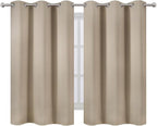LEMOMO Khaki Blackout Curtains/38 x 54 Inch/Set of Two Panels Grommet Living - Image 2