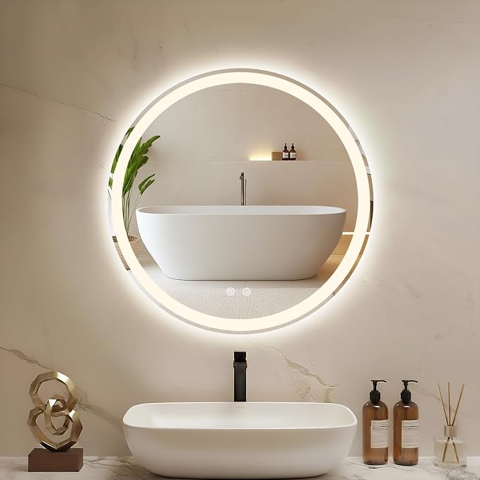 DUMOS 28 Inch Round LED Bathroom Mirror - Image 2