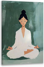 GELDSTEI Framed Zen Wall Art, Tranquil Meditation Wall Decor, Yoga Girl Canvas by Unknown