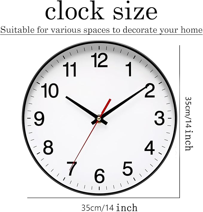 Spinaround Wall Clock, Modern Wall Clocks Battery, Silent Non-Ticking Analog - Image 2