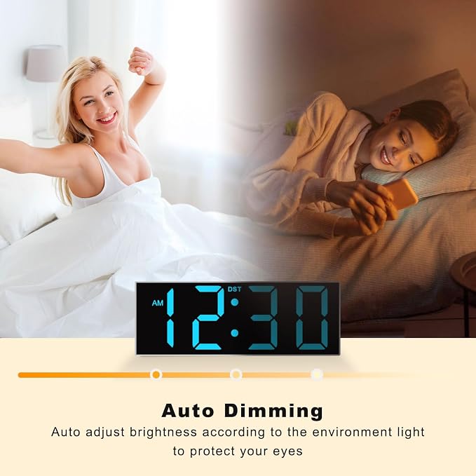 JALL 12'' Large Digital Wall Clock, Big LED Number Dispaly, RGB Colors - Image 7