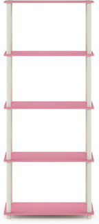 Furinno TURN-N-TUBE Storage Shelves, 5-Tier Book Shelf, Corner Shelf, Toolless - Image 6