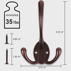 Wall Mounted Coat Hooks 5 Pack Heavy Duty Black Hardware Robe Hooks Decorative - Image 3