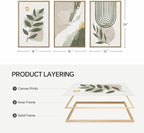 Large Framed Boho Sage Green Abstract Wall Art - Image 9