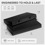Homeforia Floating Shelf Black 12 inch, High End Solid Real Wood Small 12inch - Image 3