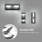 Ralbay 2 Lights Black Modern Bathroom Vanity Light Acrylic LED Modern Black - Image 3