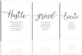 Canvas Grind Quote, Hustle Grind Execute, Inspirational Print, Office Wall Art by EPHANYART
