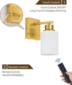 Rayogale Battery Operated Wall Sconce Set of 2, Easy Install Dimmable Cordless - Image 4