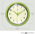 Infinity Instruments Retro Round Metal Wall Clock, Meadow Mist - Image 2