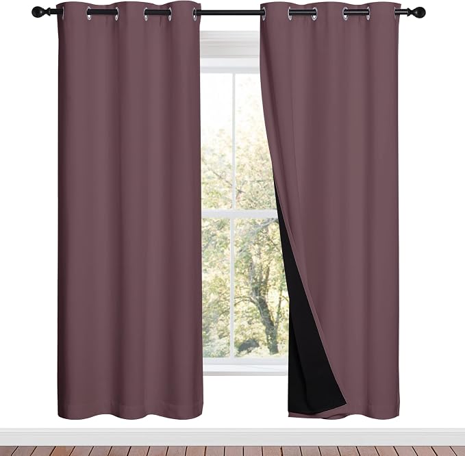 NICETOWN 100% Blackout Window Curtain Panels, Full Light Blocking Drapes by NICETOWN