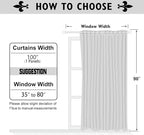 ChrisDowa Room Divider Curtain 90 Inches Long, Wide Blackout Sliding Door - Image 6
