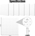 Peg Board, 6 Pack Metal Pegboard Panels White Pegboards Wall Organizer - Image 2