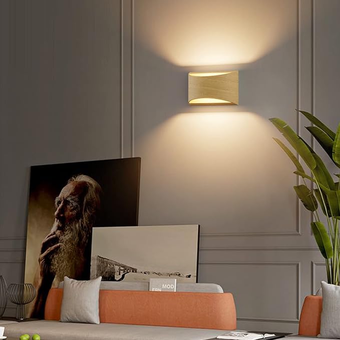 Aipsun Aluminum Modern LED Wall Sconce Hardwired Interior Wall Lights Set of 2 - Image 3