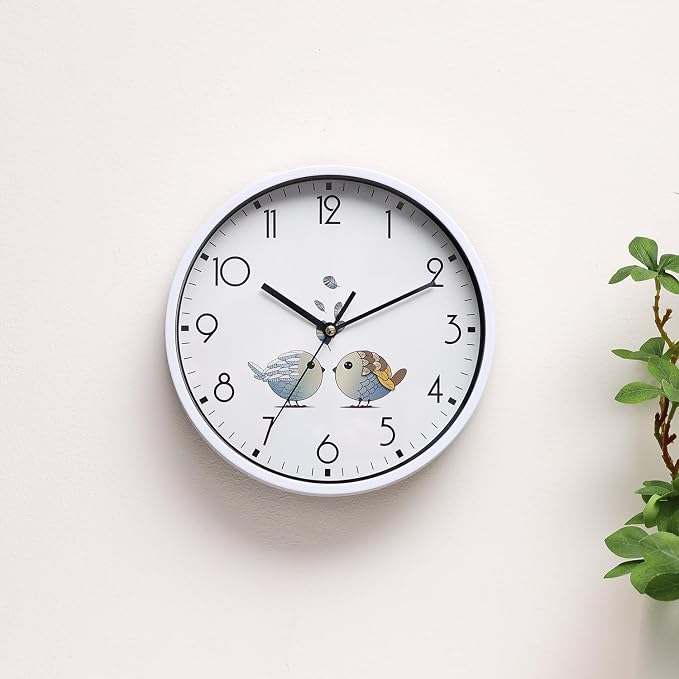NUOVO 8 Inch Round Wall Clock Silent & Non-Ticking Retro Wall Clock Operated - Image 4