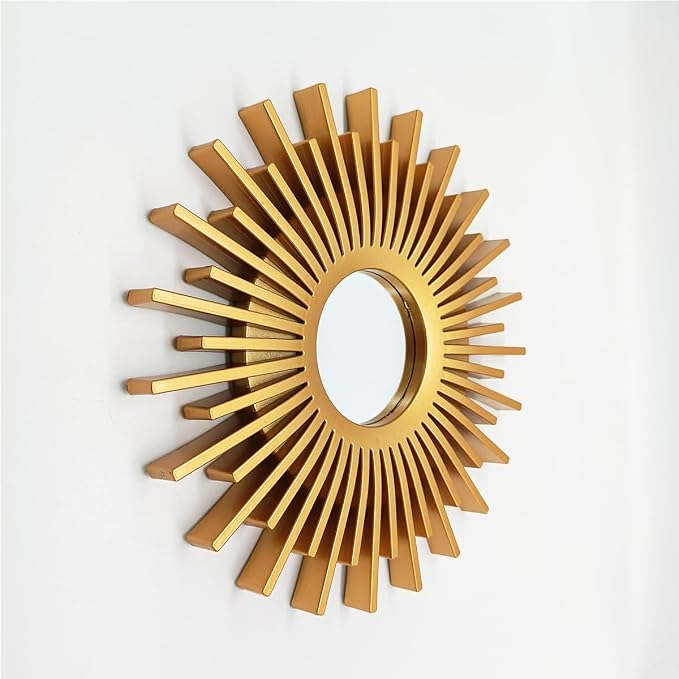 Gold Mirrors for Wall Decor Pack of 3. Round Mirrors.Rays of Light and Annual - Image 4