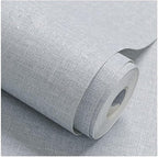 Fabric Peel and Stick Wallpaper Gray Faux Grasscloth Wall Paper Self-Adhesive - Image 2