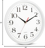 Bernhard Products White Wall Clock Silent Non Ticking, 12 Inch Quality Quartz - Image 7