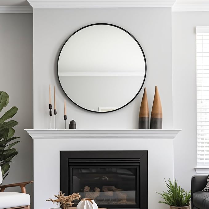 USHOWER Bathroom Mirrors for Over Sink, 36 Inch Circle Mirror - Image 8