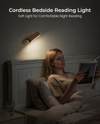 Wood LED Wall Sconce, Magnetic 360° Rotatable Wall Mounted Night Light & - Image 3