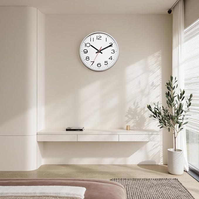 NUOVO 12Inch Wall Clock Number Quartz Large Decorative Quiet Wall Clocks Home - Image 2