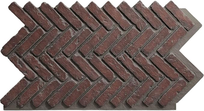 EverStone Herringbone Faux Brick Panel, 46 1/2"W x 25 1/4"H x 1"D, Stratus Color by EkenaMillwork