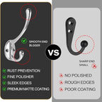 Wall Hooks for Hanging, 20-Pcs Heavy Duty Metal Coat Hooks, for Living Room - Image 5