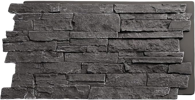 EverStone Acadia Ledge Faux Stone Panel, Graphite Color by EkenaMillwork