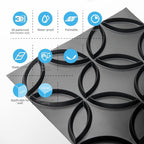 Art3d PVC 3D Wall Panel Interlocked Circles in Matt Black Cover 32 Sq.ft - Image 7