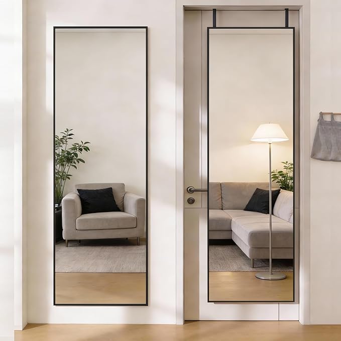 DUMOS 47x14 Full Length Mirror Over the Door, Wall Mounted Full Body Mirror by DumosLifestyle