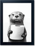 Black and White Bathroom Wall Art, Funny Bathroom Wall Decor, Toilet Paper in by Melpa+Art