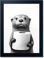 Black and White Bathroom Wall Art, Funny Bathroom Wall Decor, Toilet Paper in by Melpa+Art
