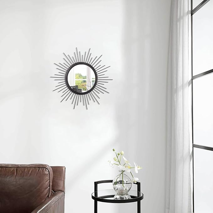 Sunburst Wall mirror Black Small Spoked Wall Decor Mirror Bohemian Home Round - Image 4